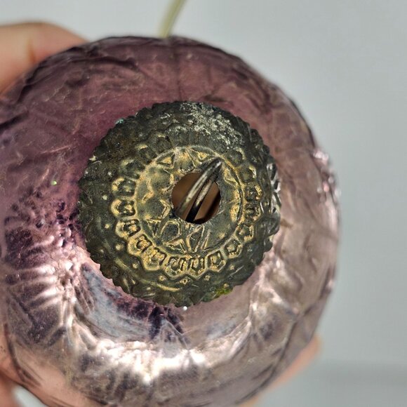 Vintage Kugel Style Grape Cluster Shaped Purple Glass Christmas Ornament - Picture 8 of 8